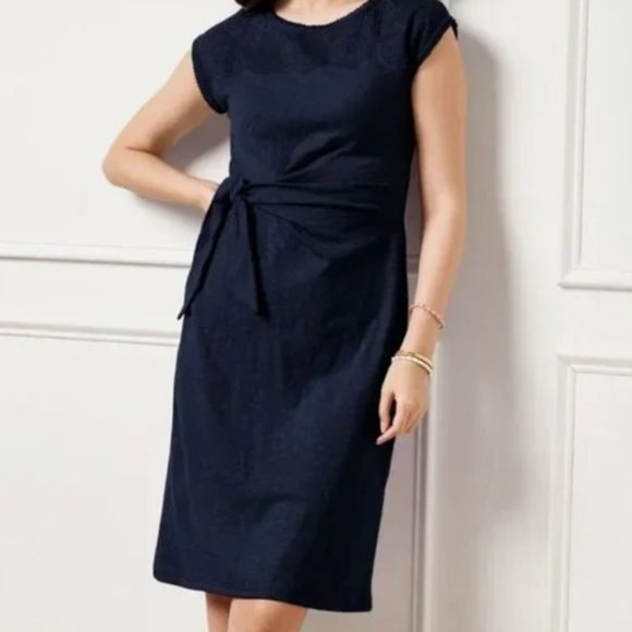 Talbots - Nantucket Slub Eyelet Yoke Dress - NWT - Picture 2 of 3